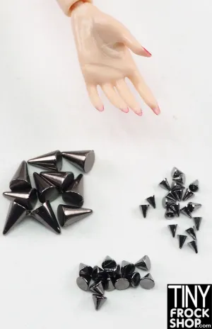 12" Fashion Doll Mini Metal Punk Cone Spike Rivets - More Sizes