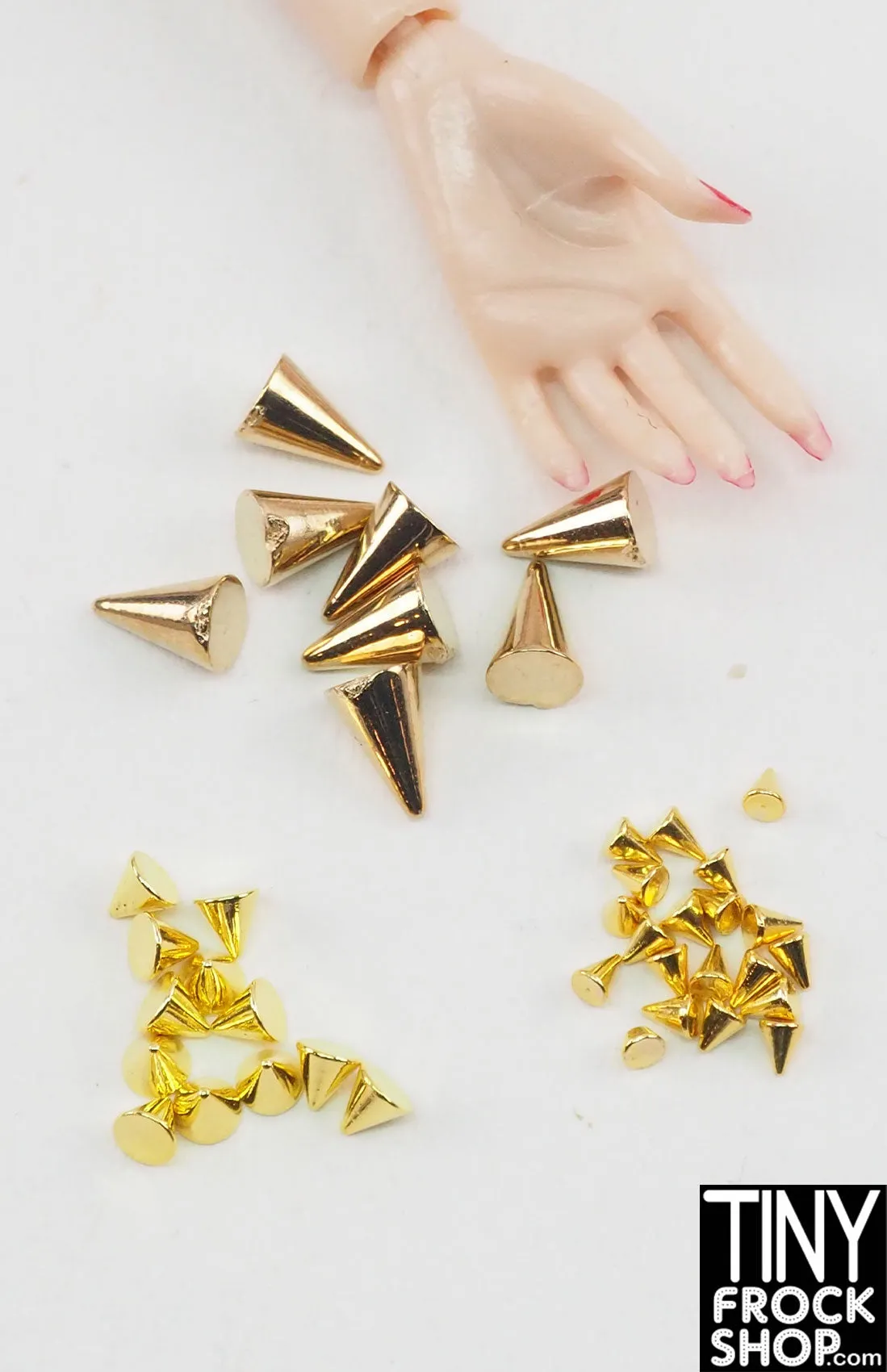 12" Fashion Doll Mini Metal Punk Cone Spike Rivets - More Sizes