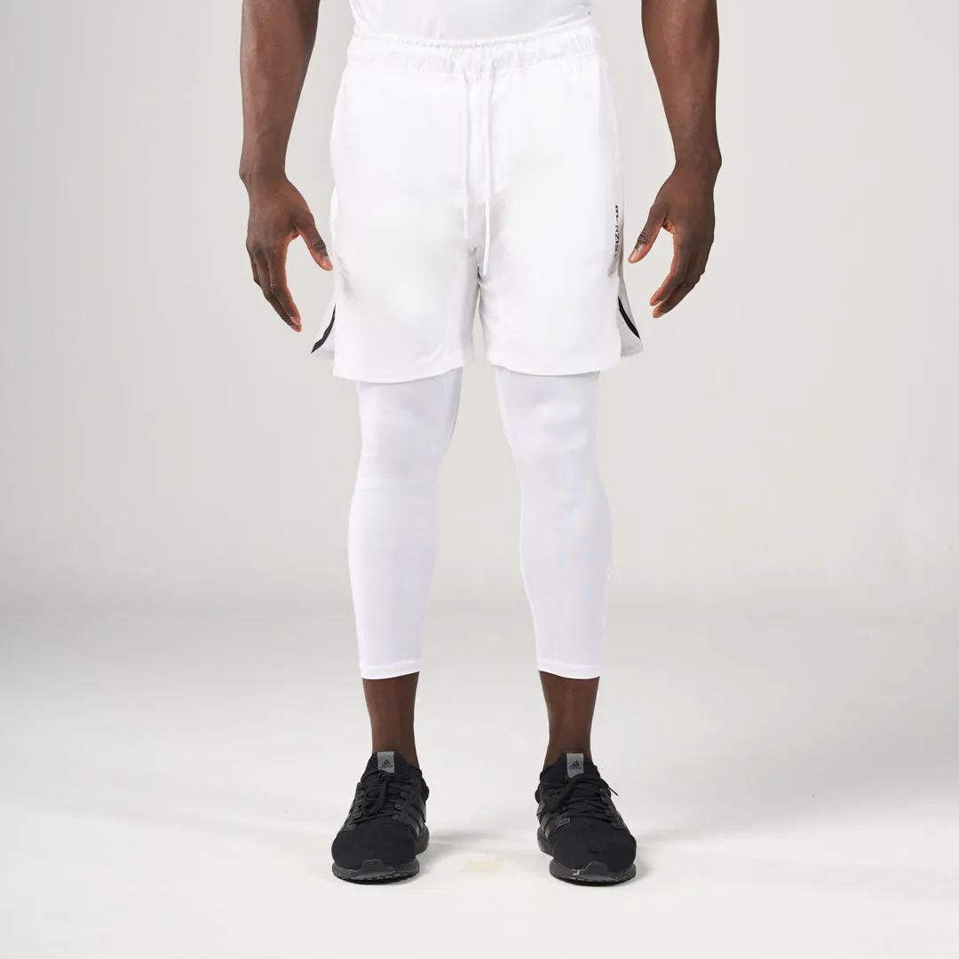 ⁠2 in 1 Long Shorts - White