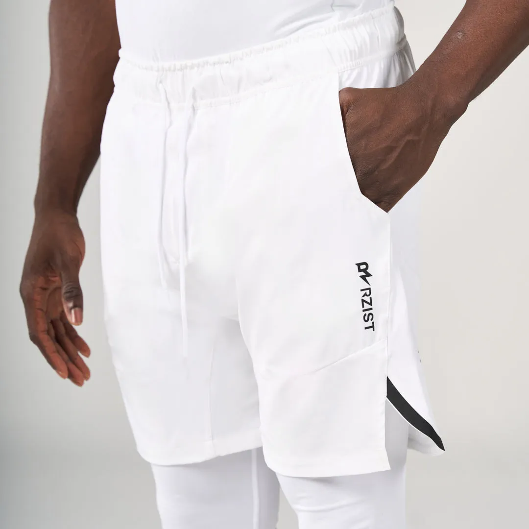 ⁠2 in 1 Long Shorts - White