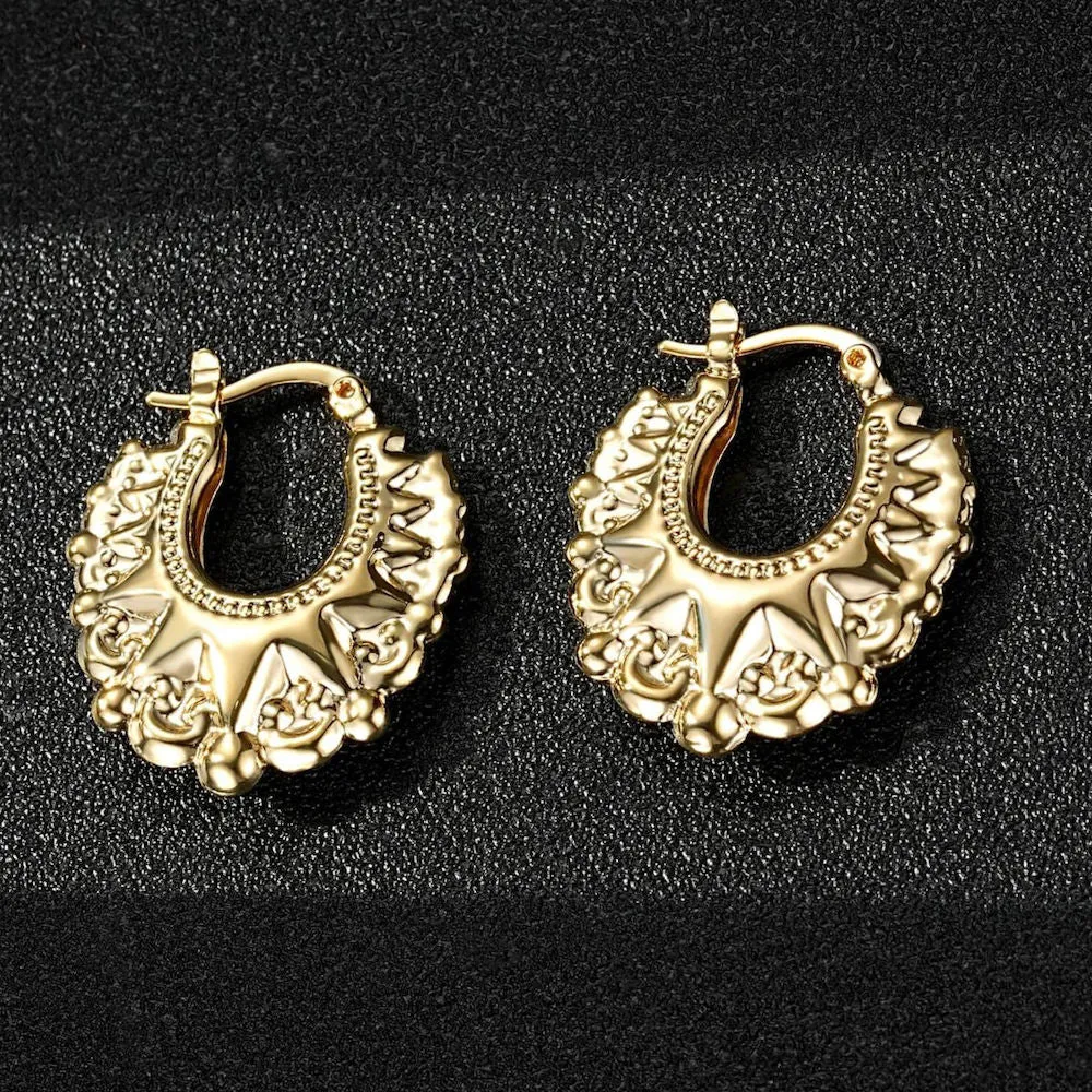 25mm Gold Filled Bonded Round Gypsy Creole Earrings