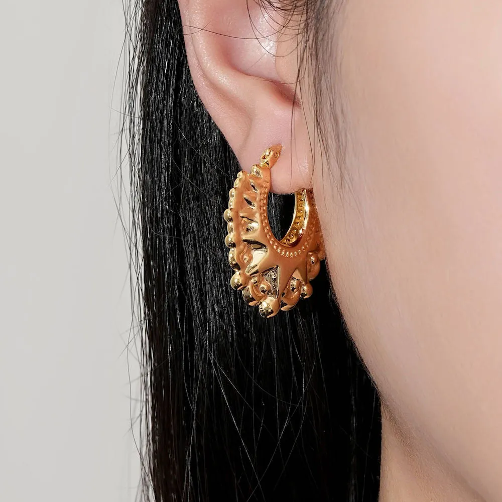 25mm Gold Filled Bonded Round Gypsy Creole Earrings