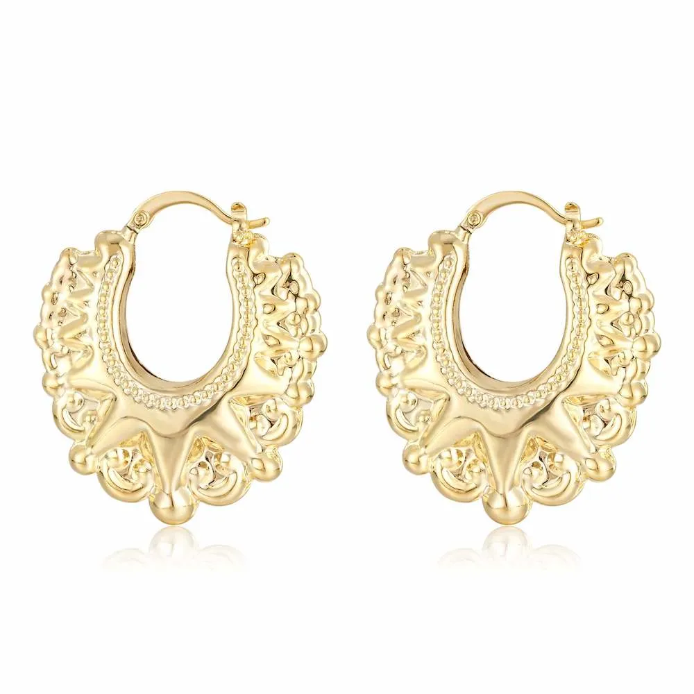 25mm Gold Filled Bonded Round Gypsy Creole Earrings