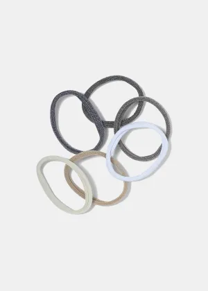 6 Piece Neutral Shimmer Hair Ties