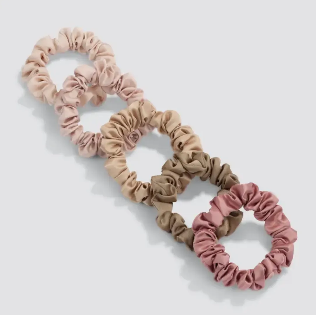 6pc Satin Scrunchies - Terracotta