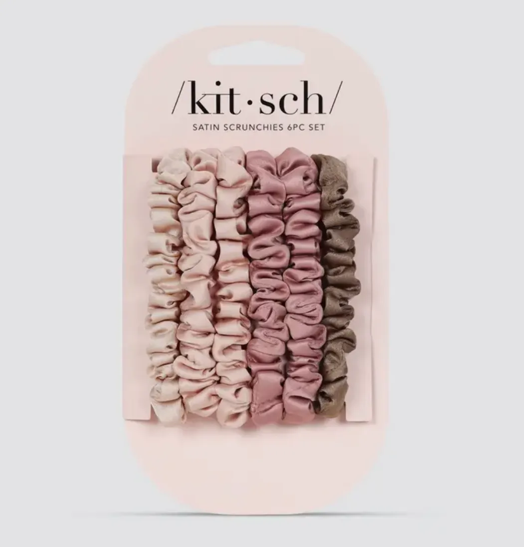 6pc Satin Scrunchies - Terracotta