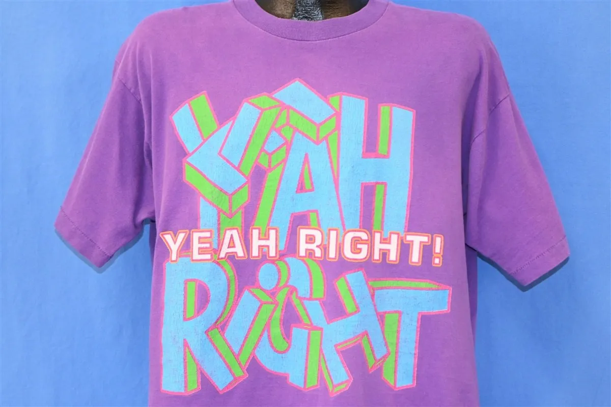 90s Yeah Right Block Letter Typeface Purple t-shirt Extra Large