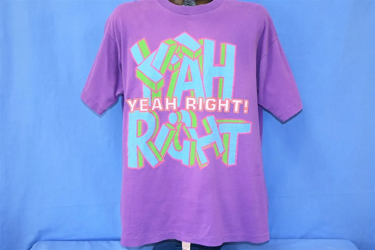 90s Yeah Right Block Letter Typeface Purple t-shirt Extra Large