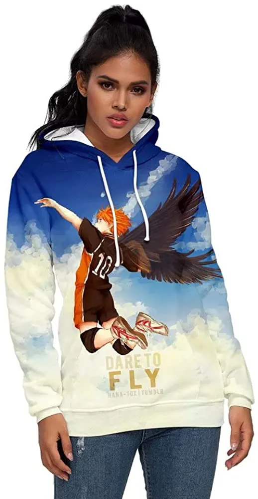 Anime Haikyuu Hoodie - Shoyo Hinata Dare to Fly Unisex Hooded Sweatshirt