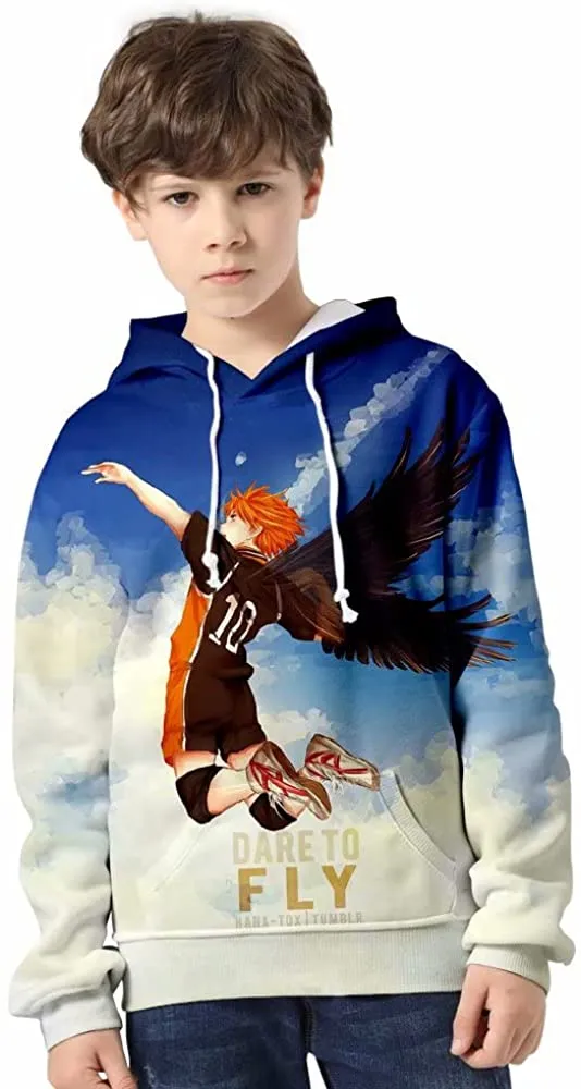 Anime Haikyuu Hoodie - Shoyo Hinata Dare to Fly Unisex Hooded Sweatshirt