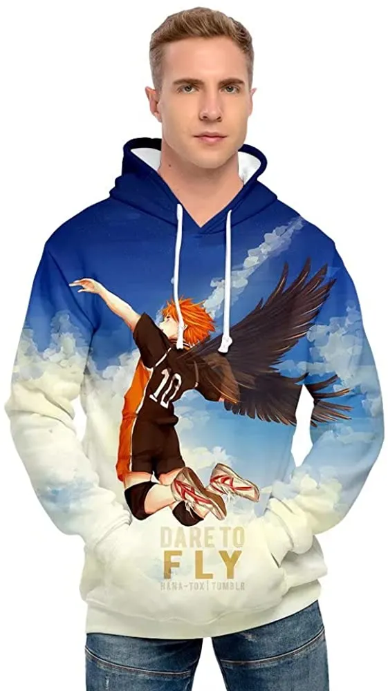 Anime Haikyuu Hoodie - Shoyo Hinata Dare to Fly Unisex Hooded Sweatshirt