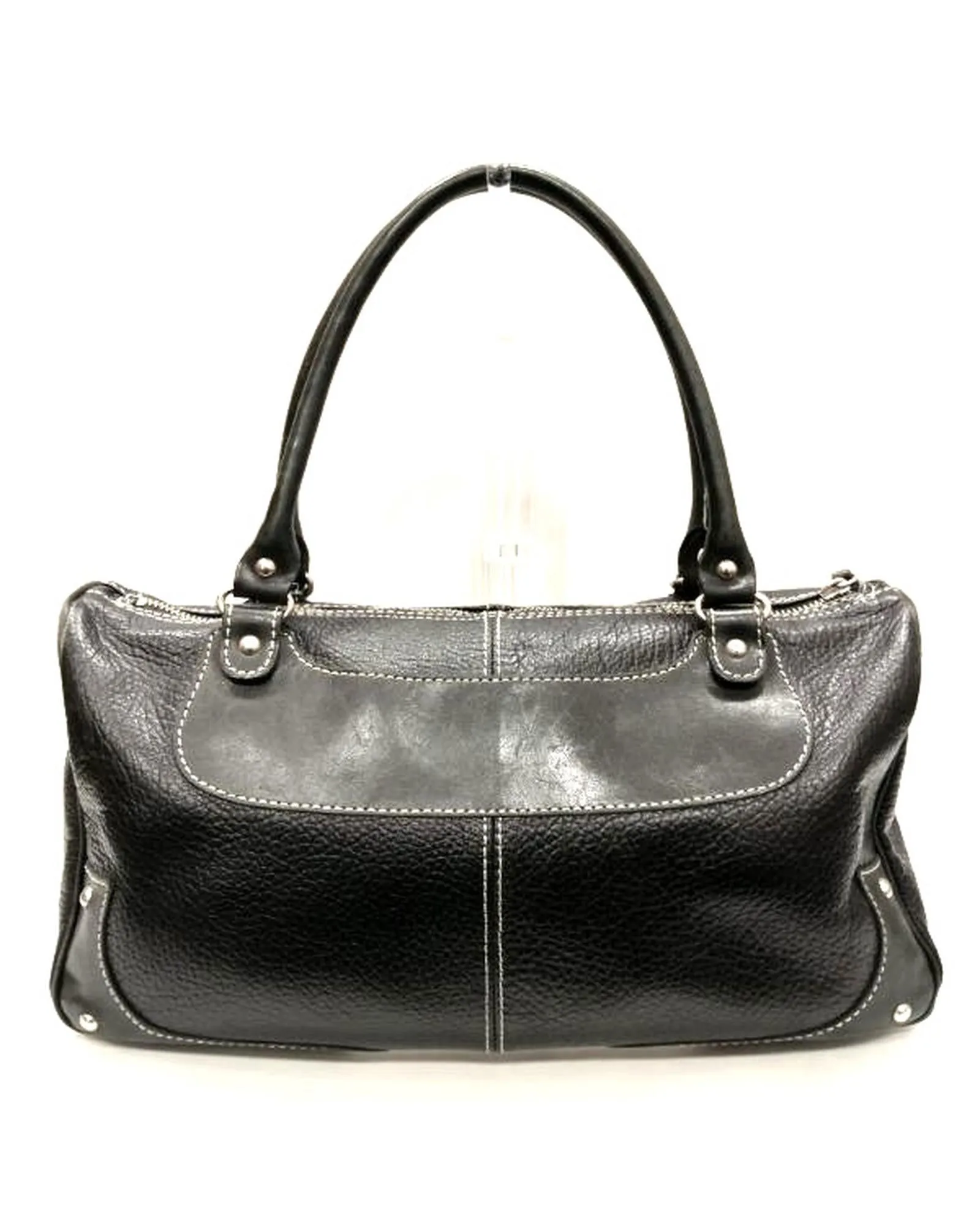 Authentic Black Leather Handbag from Ginza Yoshinoya
