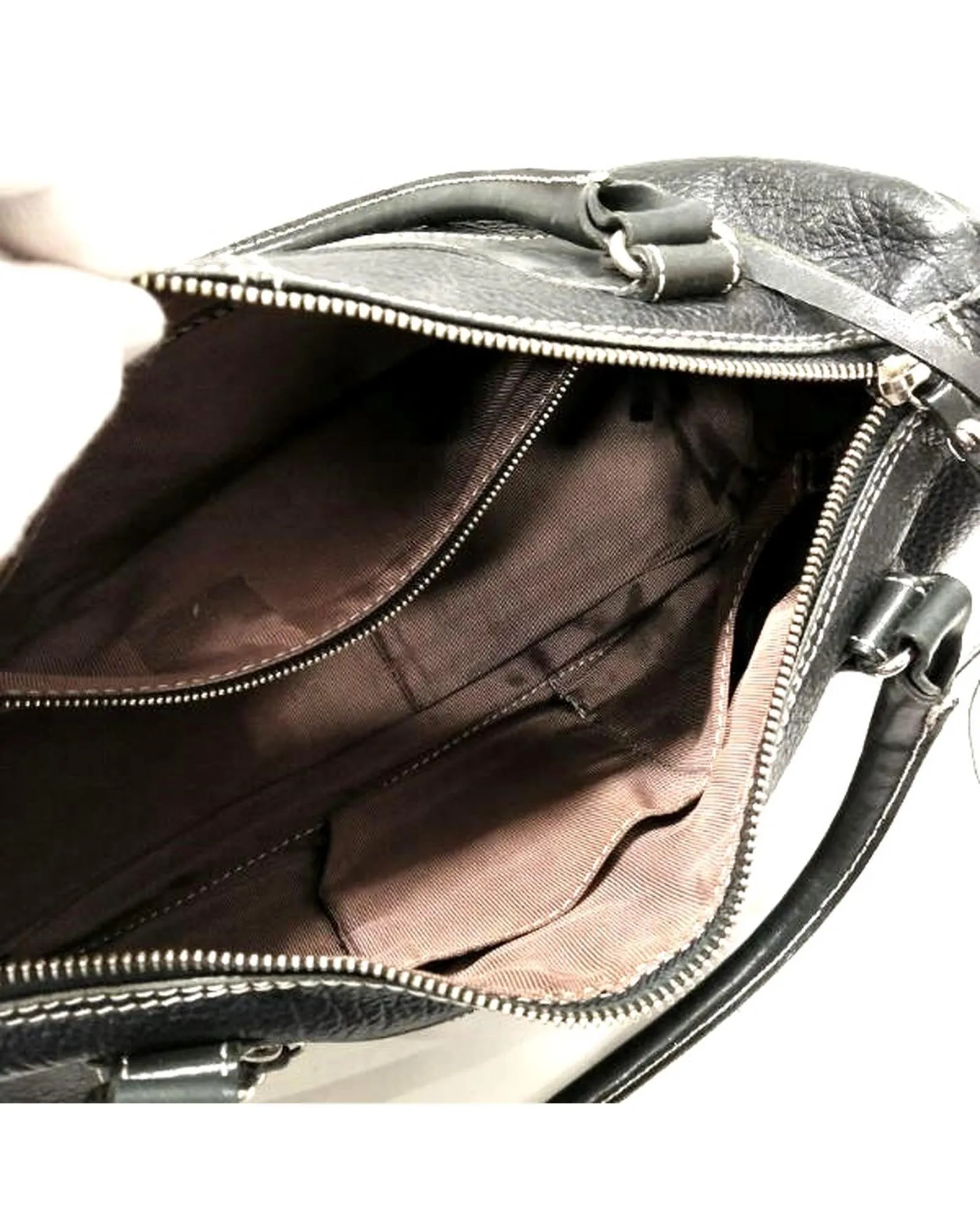 Authentic Black Leather Handbag from Ginza Yoshinoya