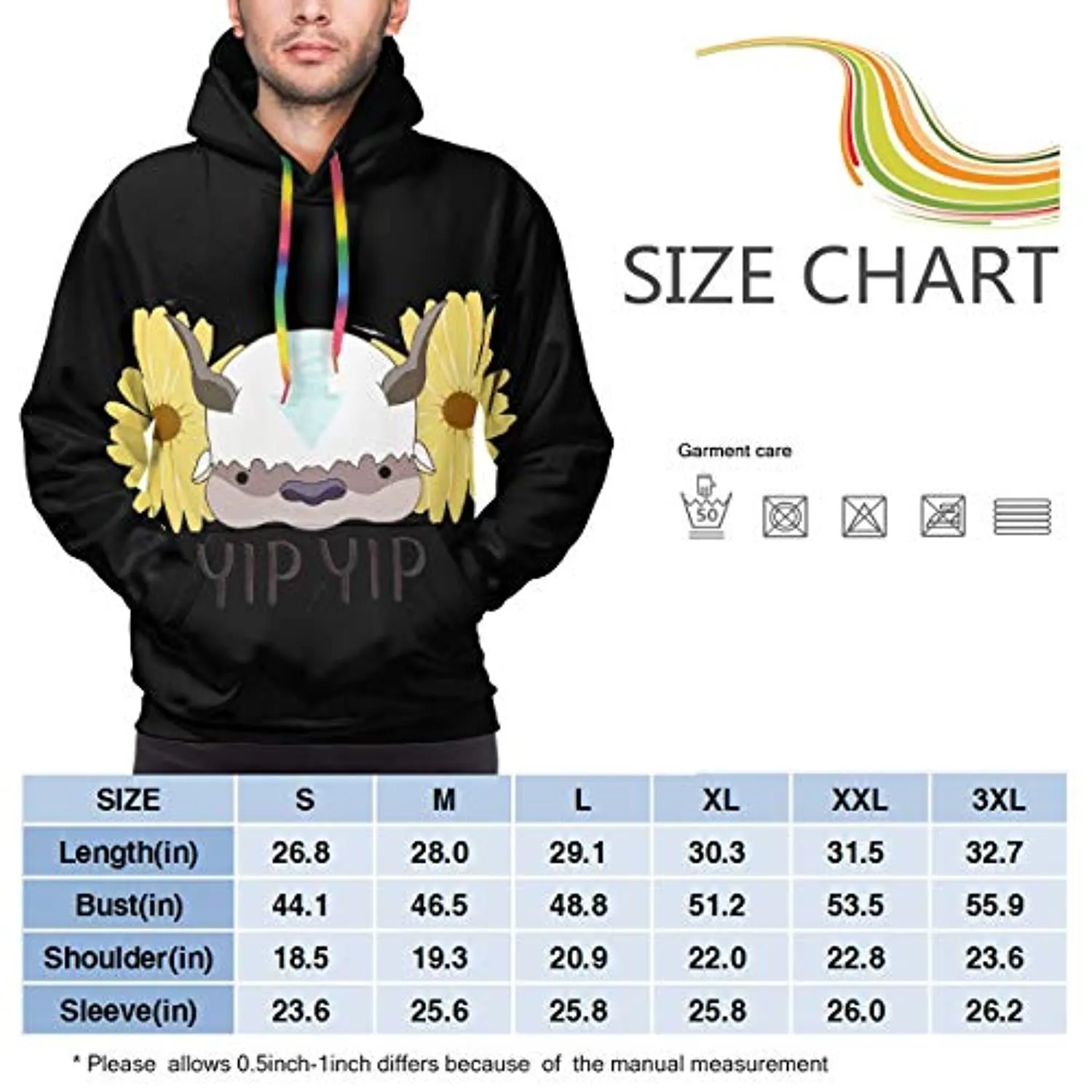 Avatar The Last Airbender Appa Slim Fit Mens Fashion Pullover Hooded Sweatshirt