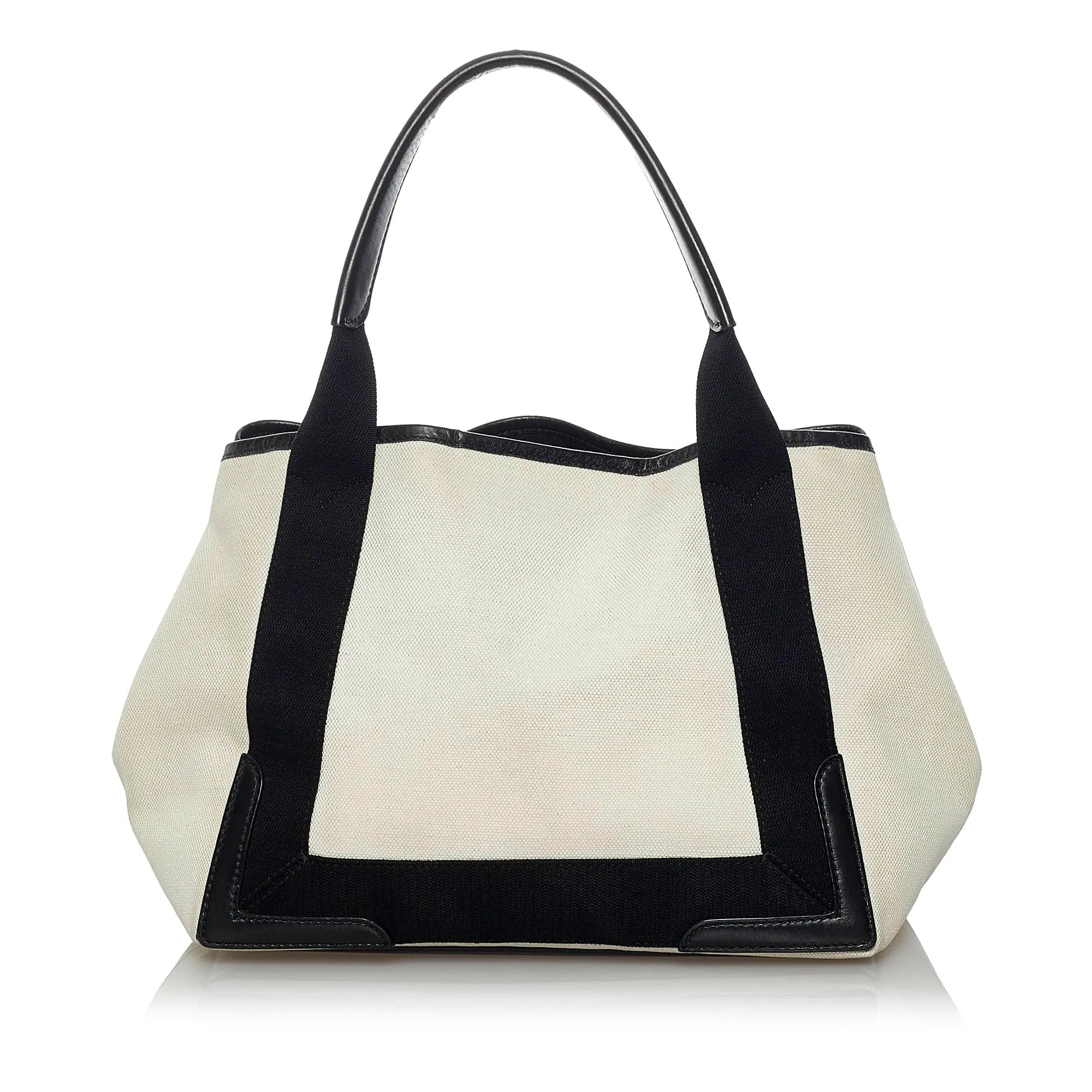 Balenciaga Navy Cabas Canvas Handbag (SHG-33816)