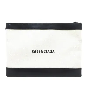 Balenciaga Navy Clip M Clutch (SHG-UfviK9)