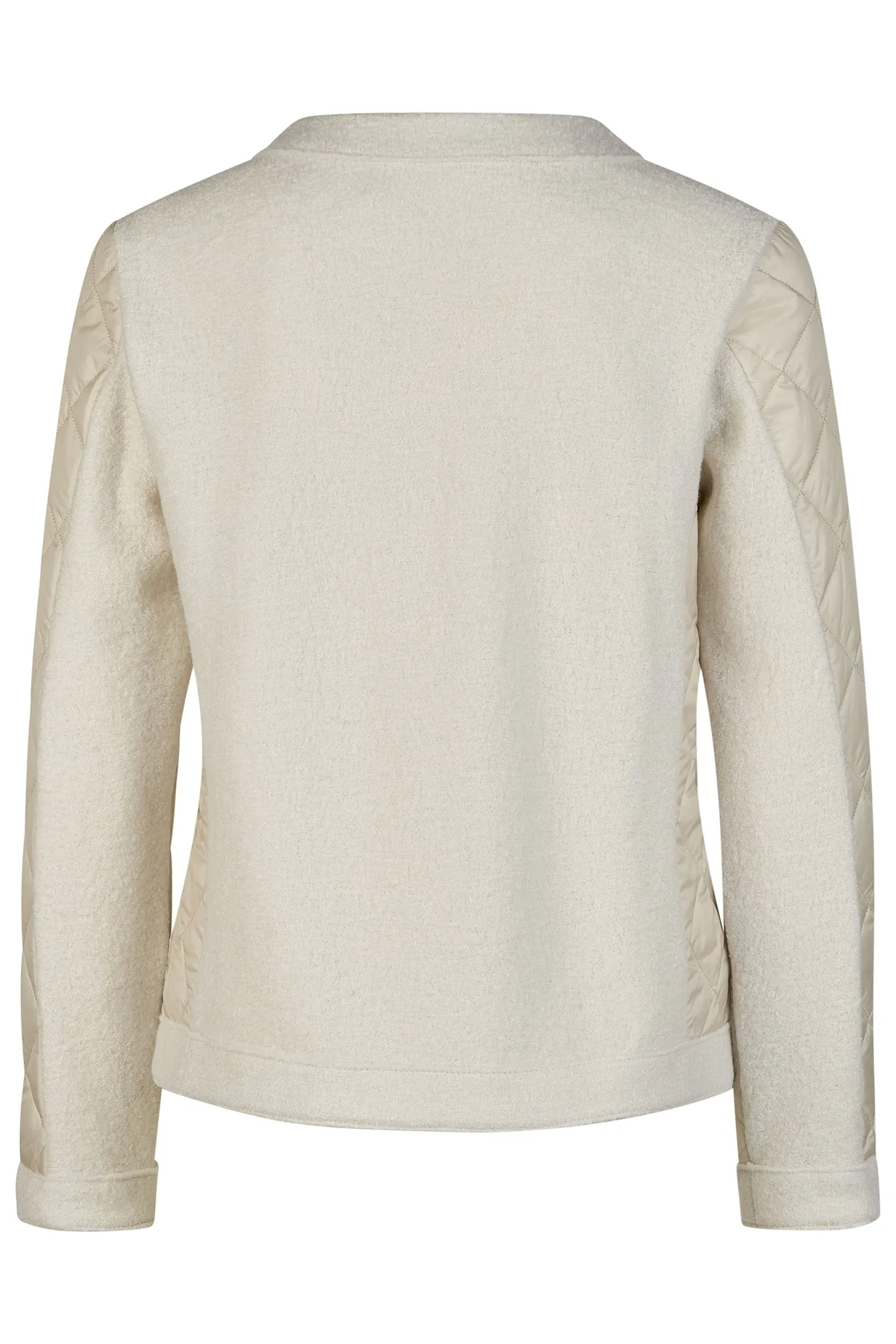 Barbara Lebek Diamond Quilt Front Fleece Jacket Chalk Beige 75100052