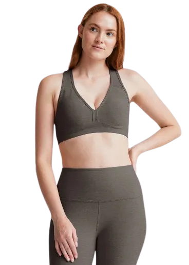 Beyond Yoga Spacedye Lift your Spirits Bra - True Gray Heather