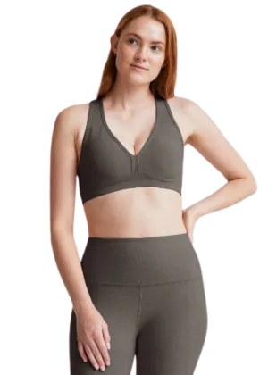 Beyond Yoga Spacedye Lift your Spirits Bra - True Gray Heather