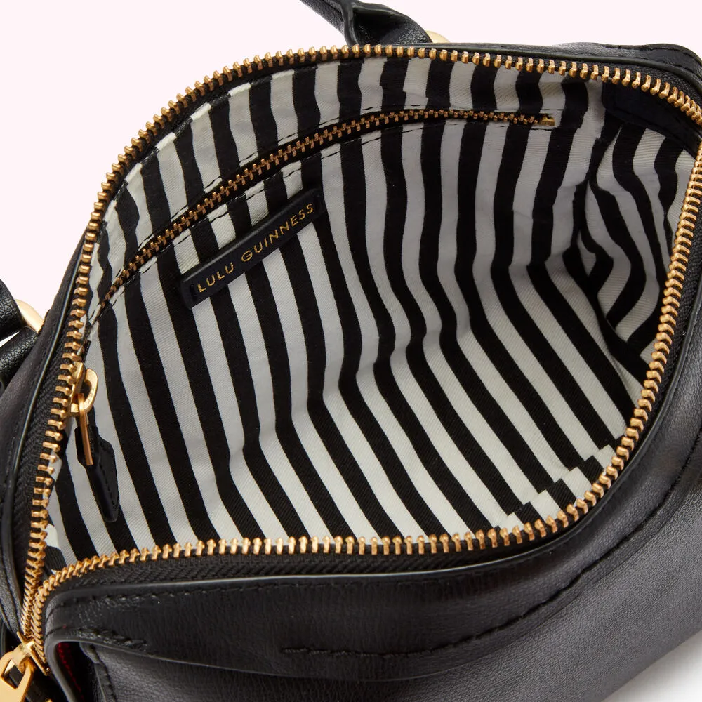 BLACK LEATHER SMALL DYLAN HANDBAG