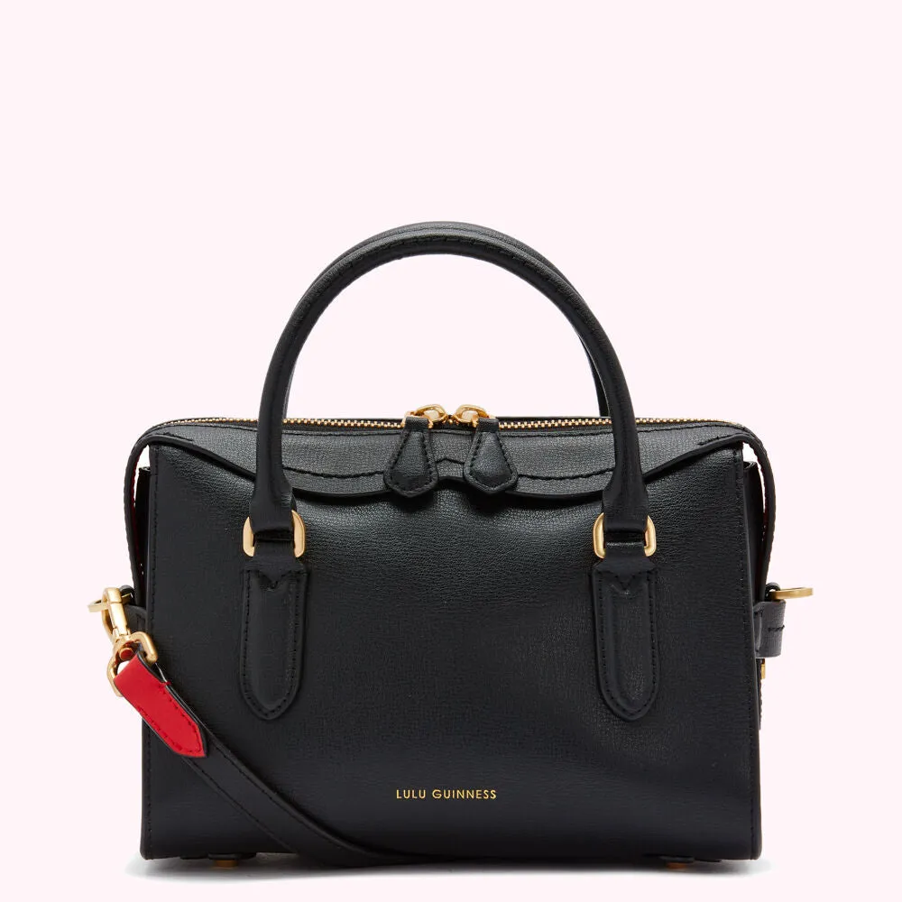BLACK LEATHER SMALL DYLAN HANDBAG