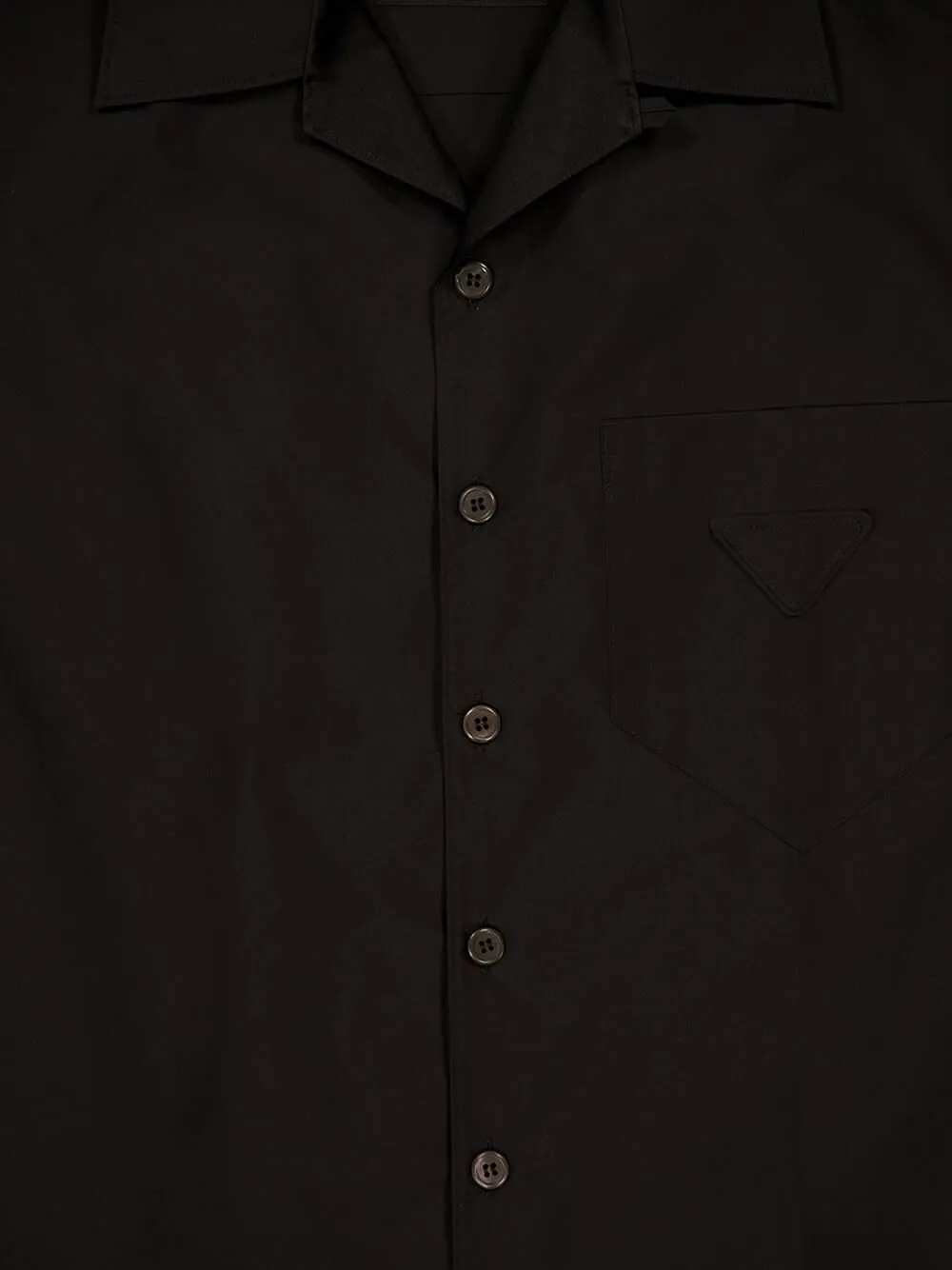 Black Technical Cotton Short-Sleeved Shirt