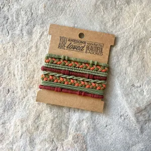 Boho Hair Ties  Olive Green