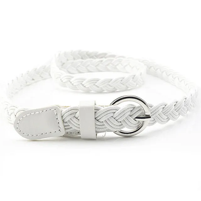 Braid Belt Slim Waistband Girdle Womens Weave Belt New Style Braided Hemp Rope Female Belt For Dress
