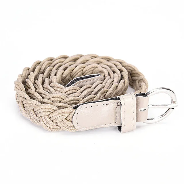 Braid Belt Slim Waistband Girdle Womens Weave Belt New Style Braided Hemp Rope Female Belt For Dress