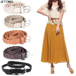 Braid Belt Slim Waistband Girdle Womens Weave Belt New Style Braided Hemp Rope Female Belt For Dress