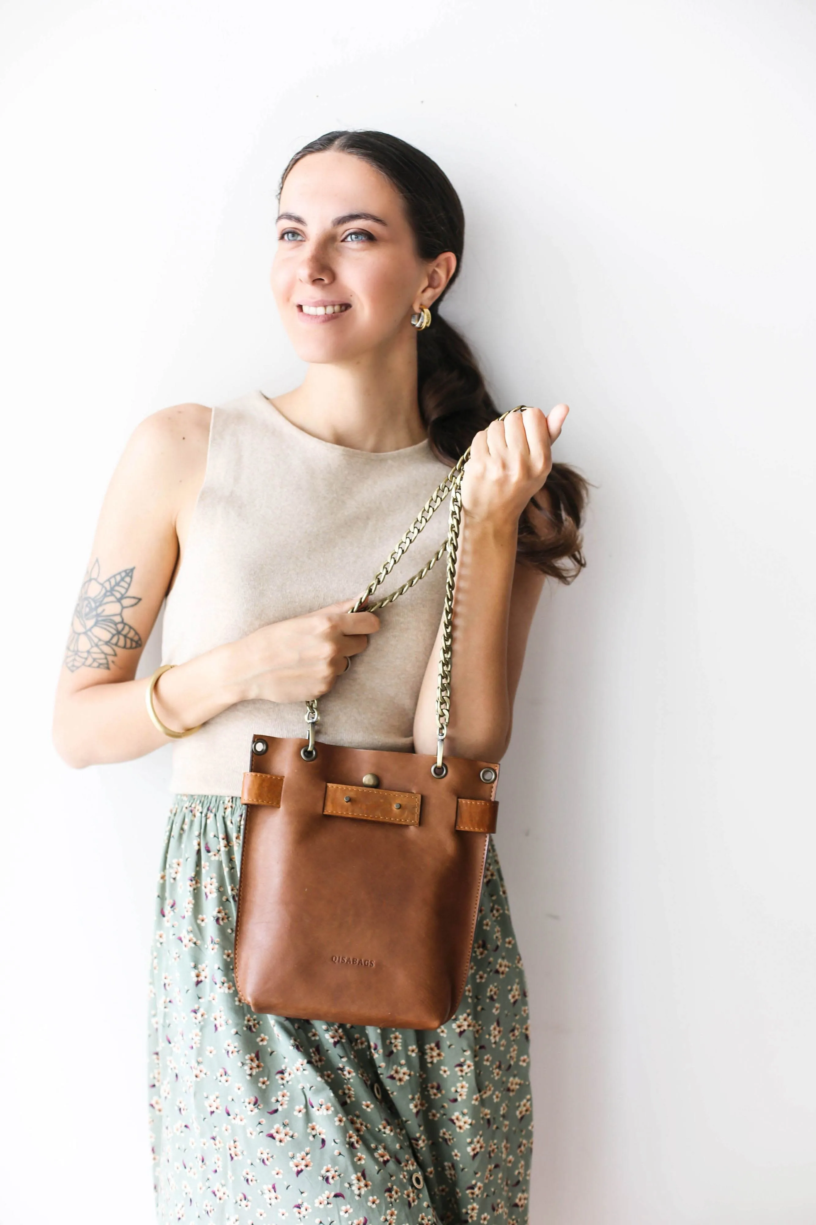 Brown Minimal Leather Bag