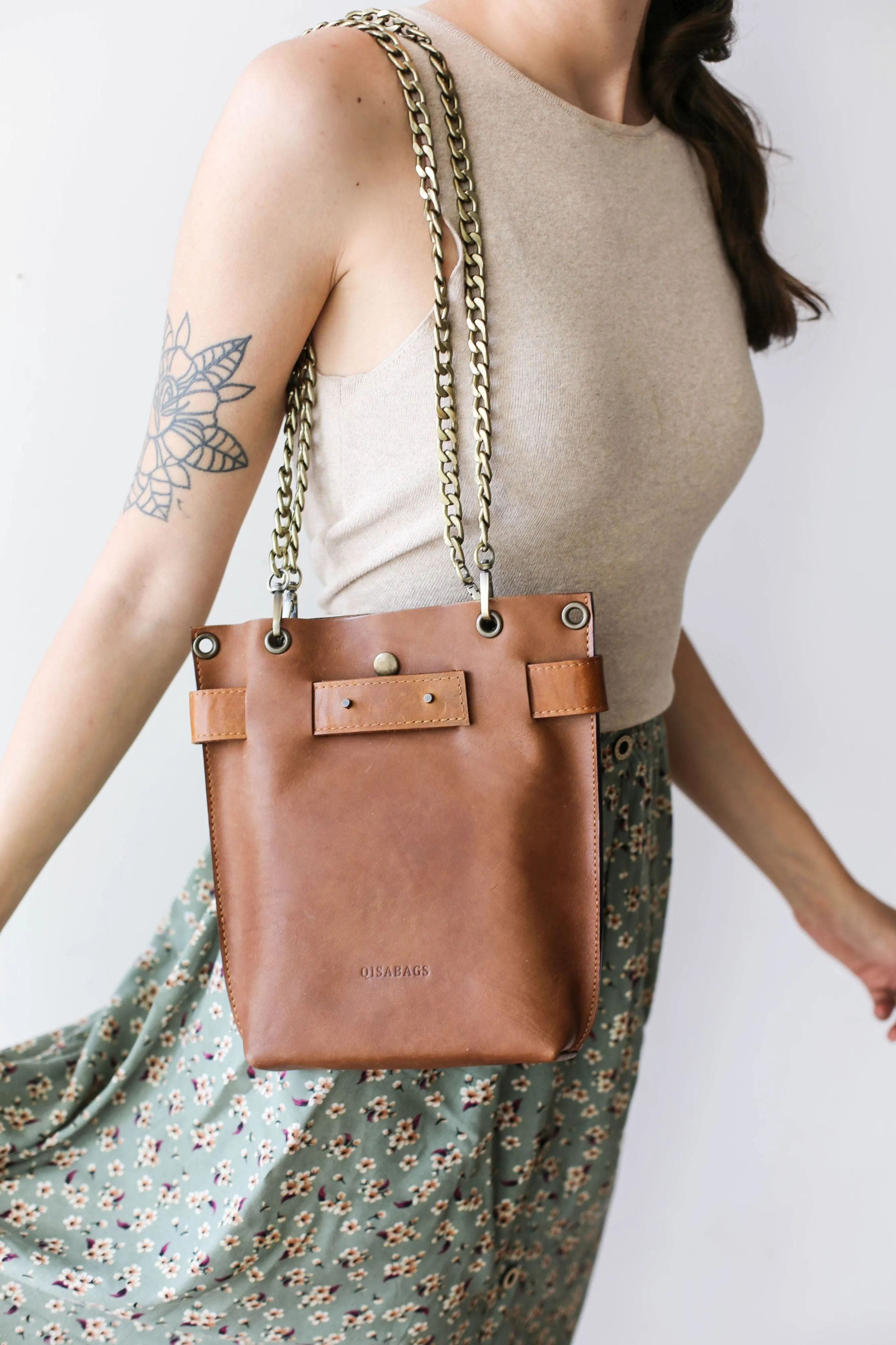 Brown Minimal Leather Bag