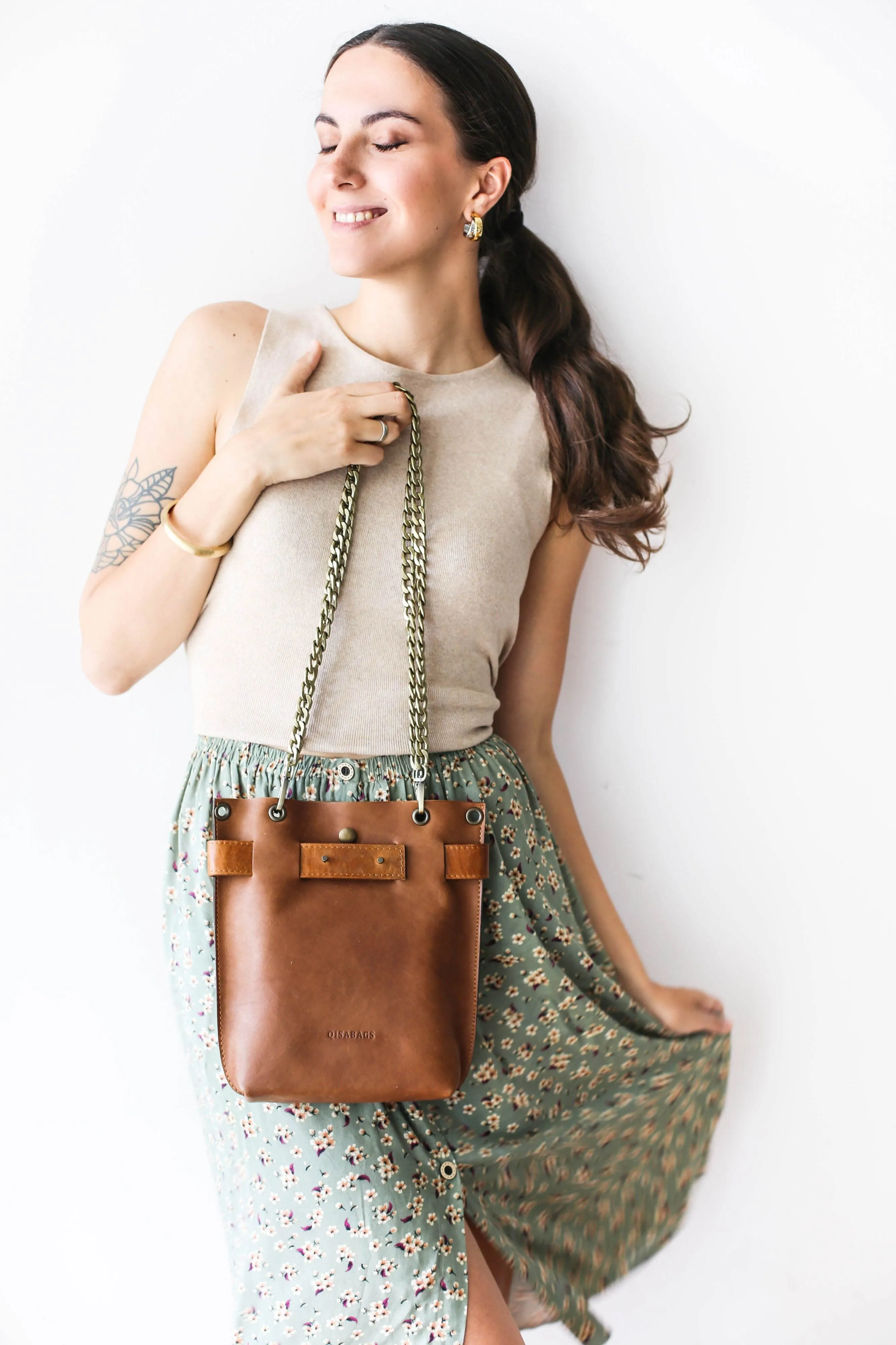 Brown Minimal Leather Bag