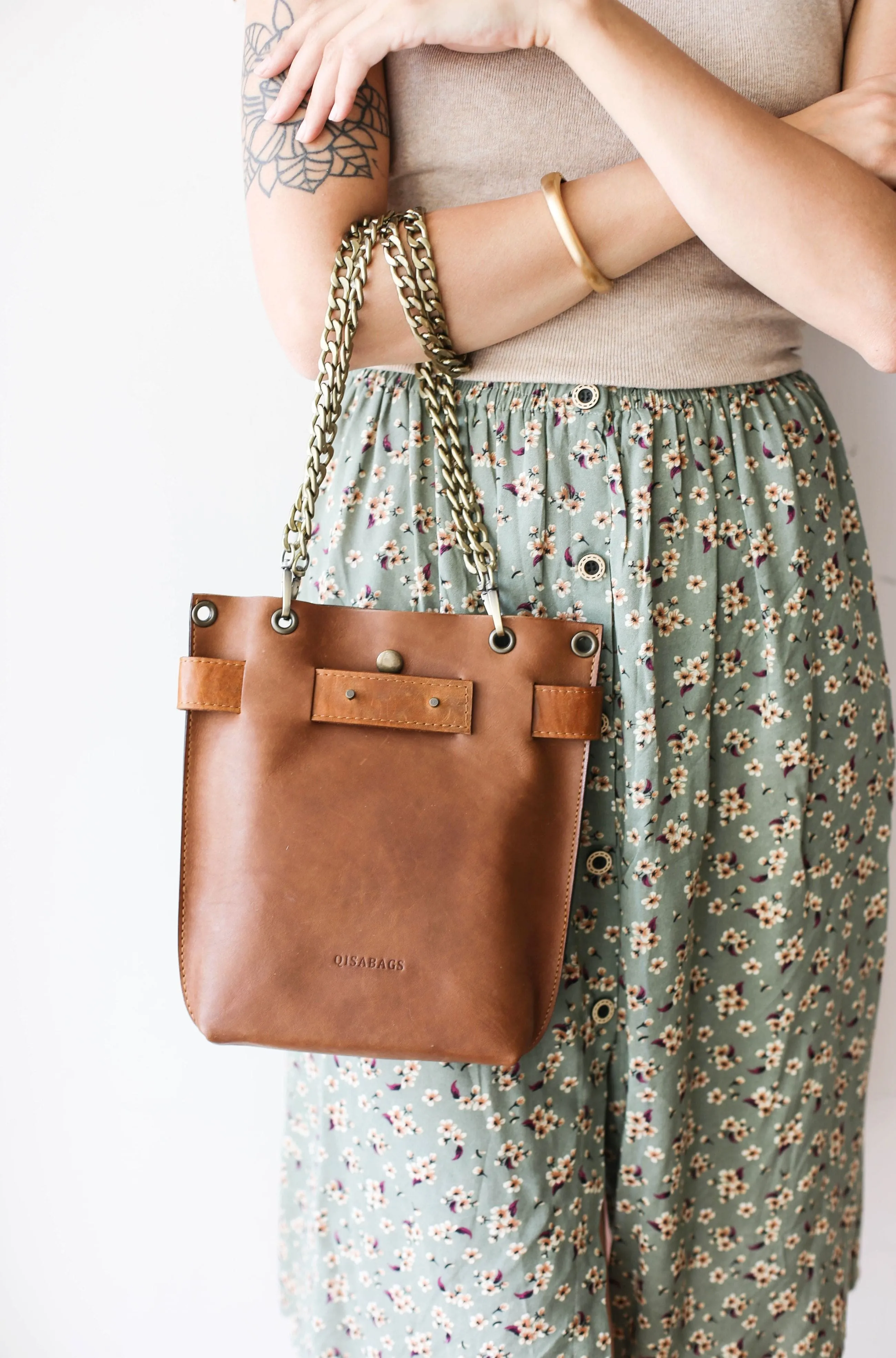 Brown Minimal Leather Bag