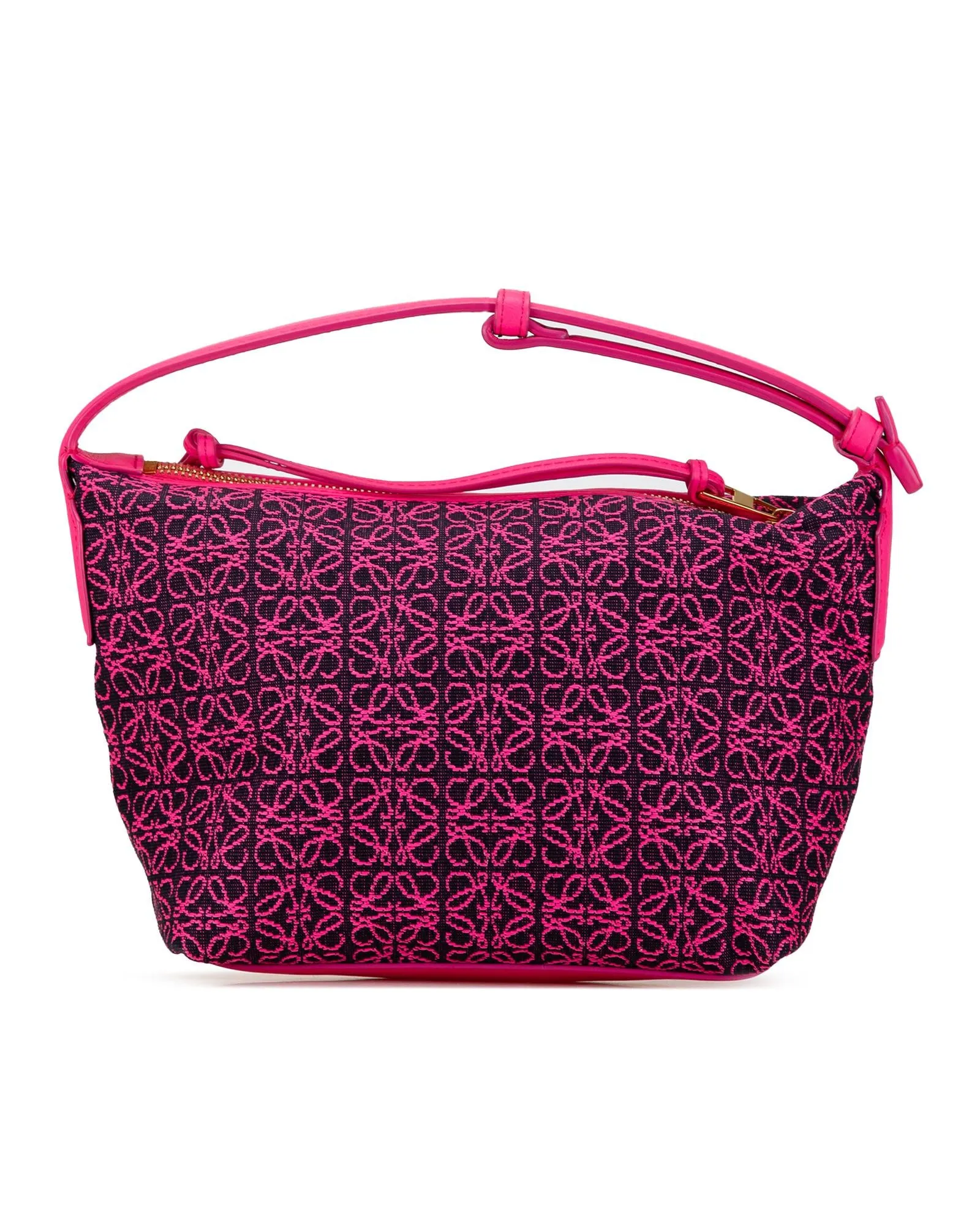 Canvas and Leather Top Zip Handbag
