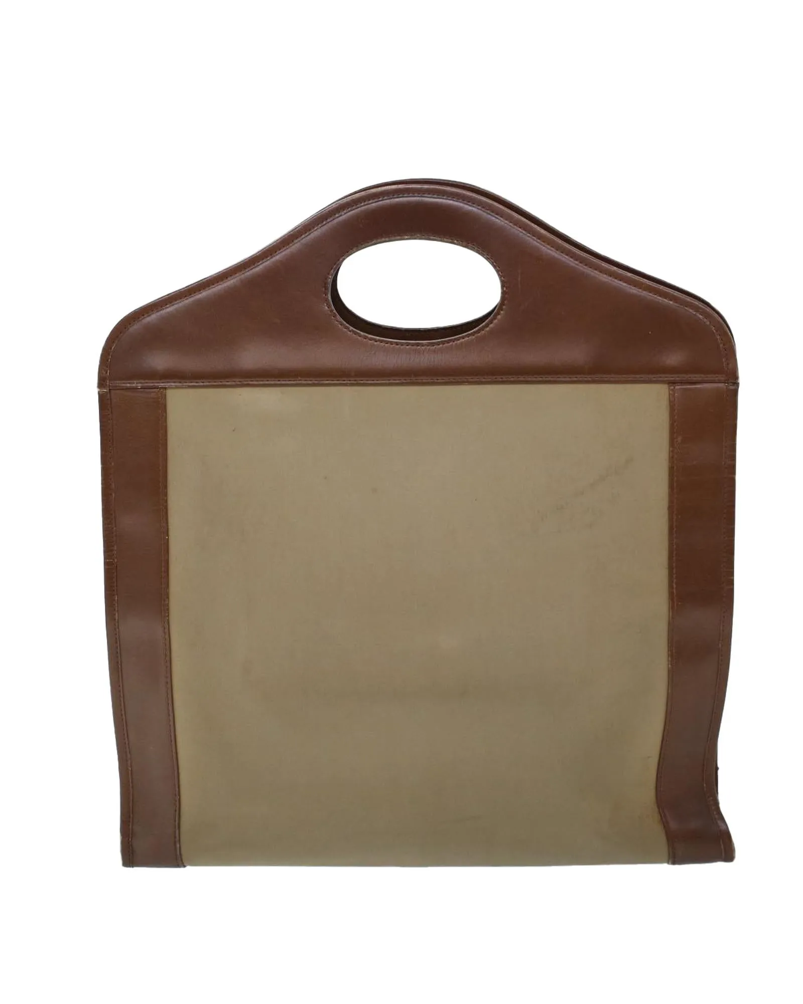 Canvas Leather Hand Bag Auth
