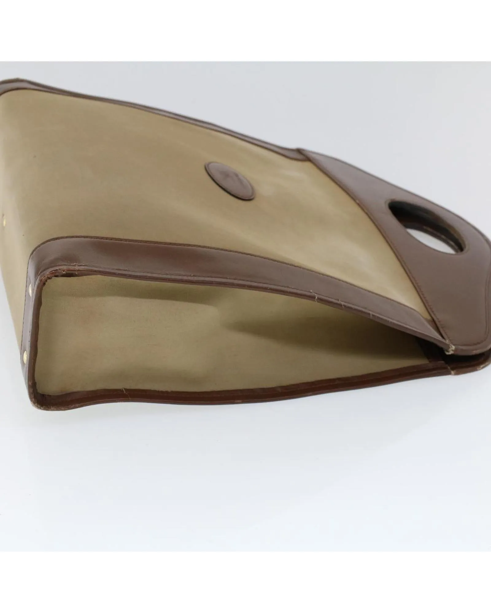 Canvas Leather Hand Bag Auth