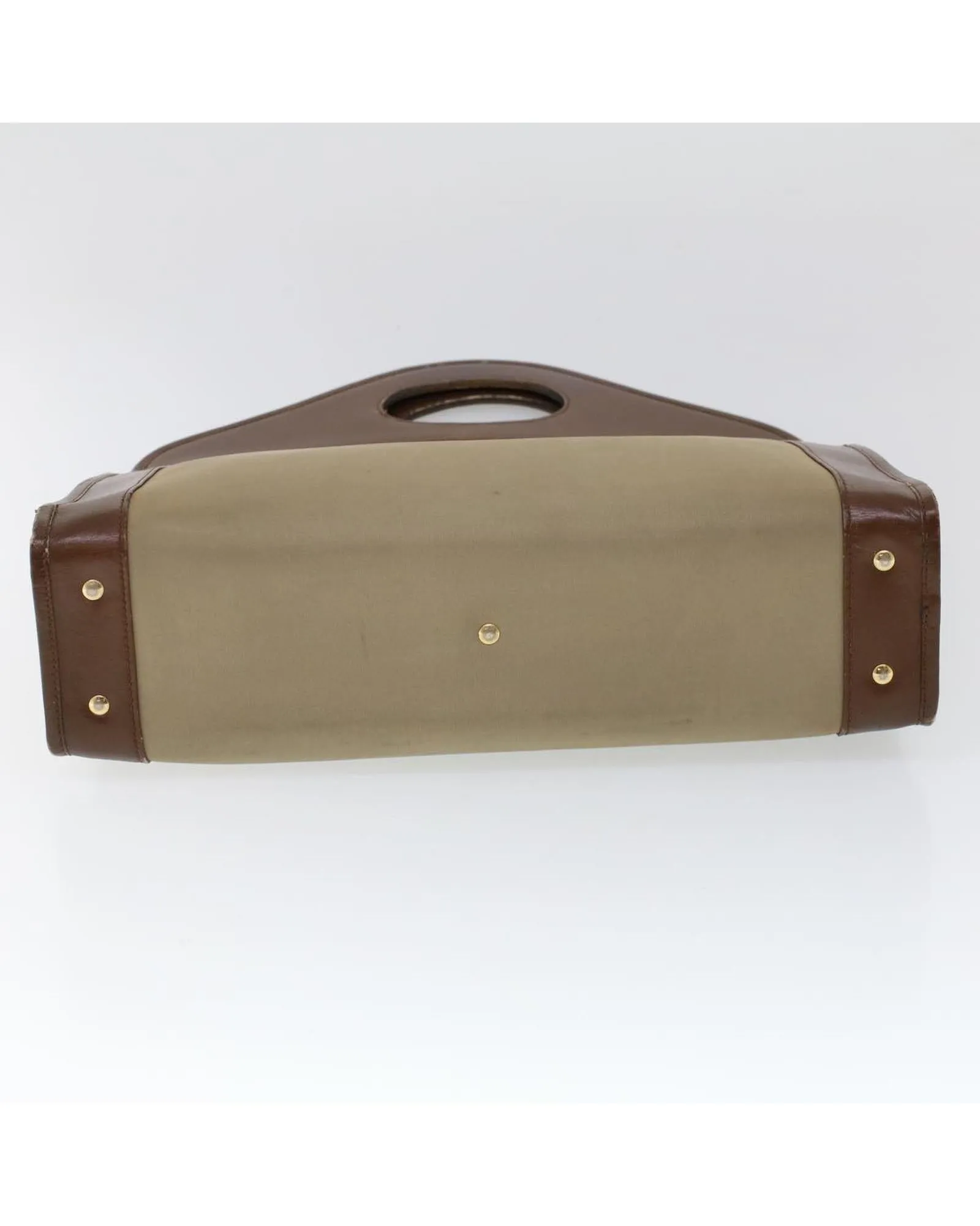 Canvas Leather Hand Bag Auth
