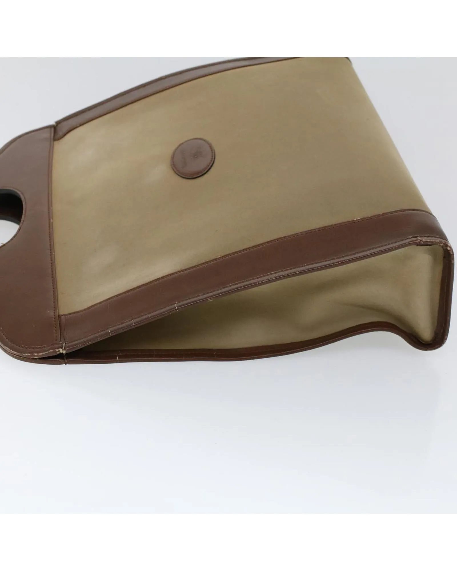 Canvas Leather Hand Bag Auth