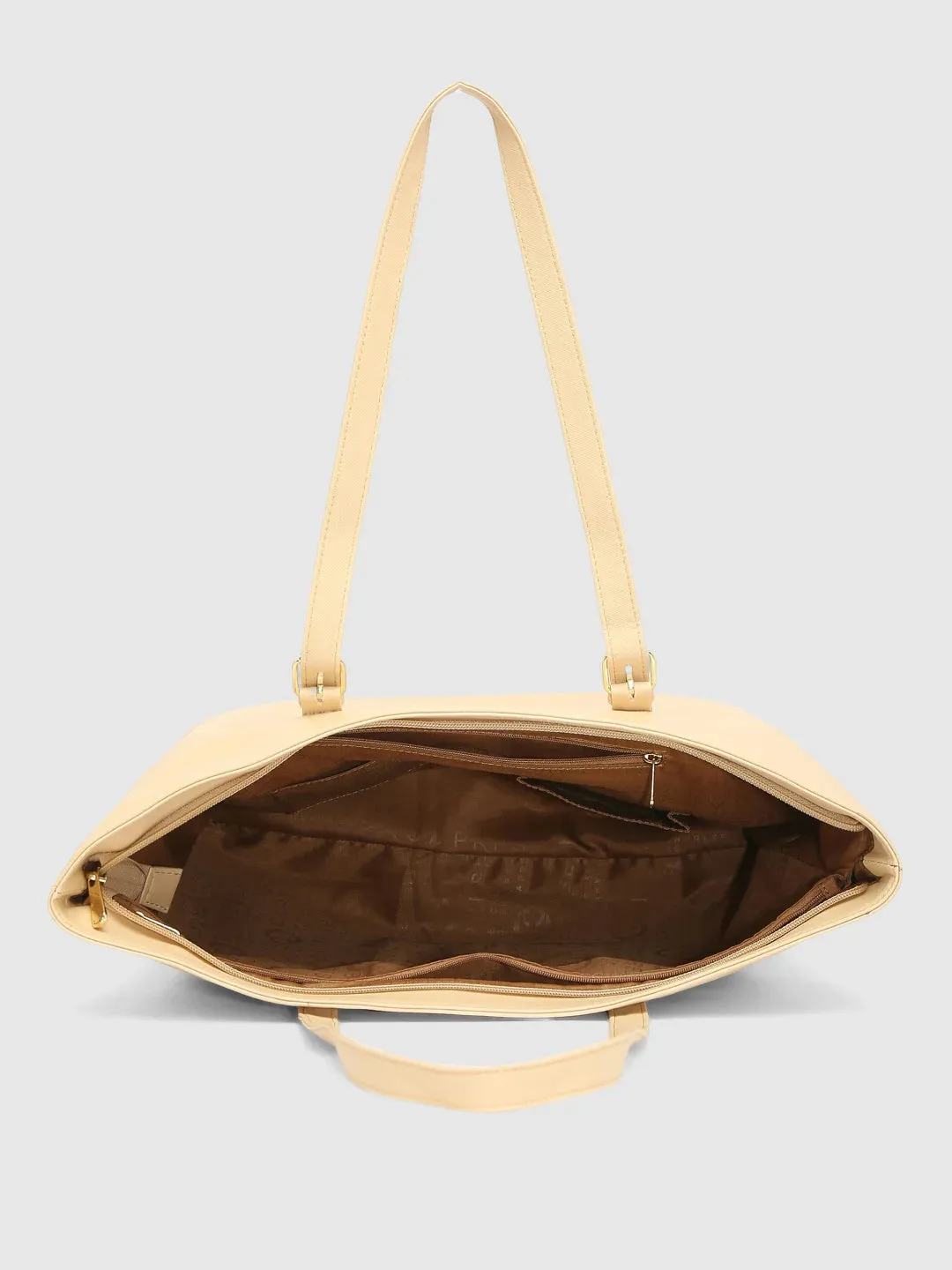 Caprese Holden Saffiano Tote Medium Beige