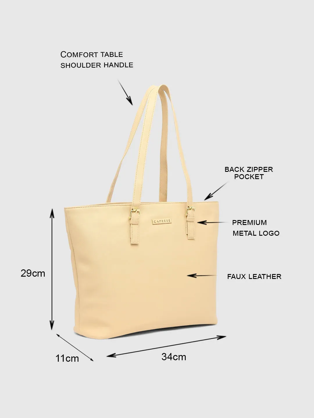 Caprese Holden Saffiano Tote Medium Beige