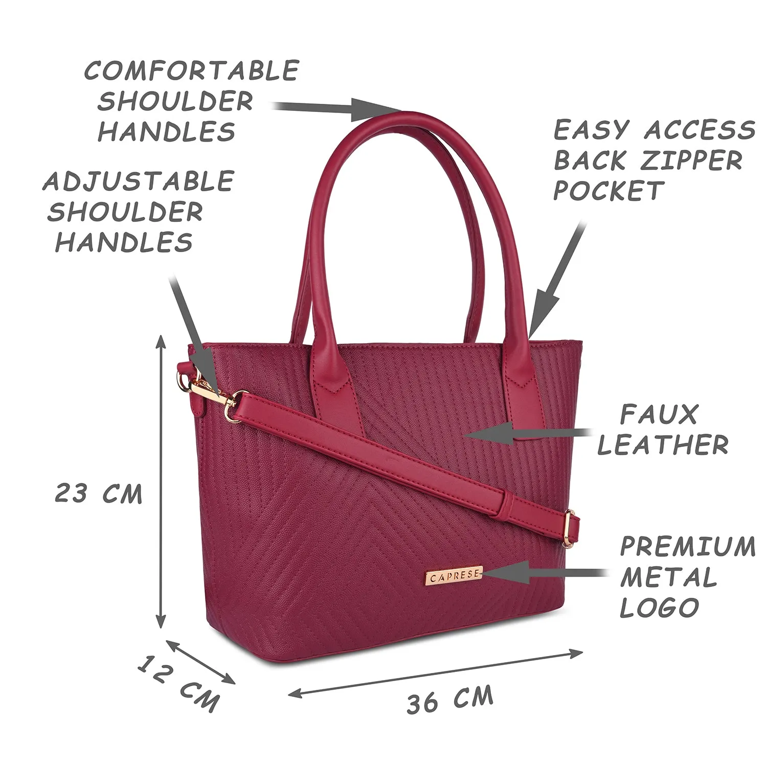 Caprese Lucya Tote Small Plum