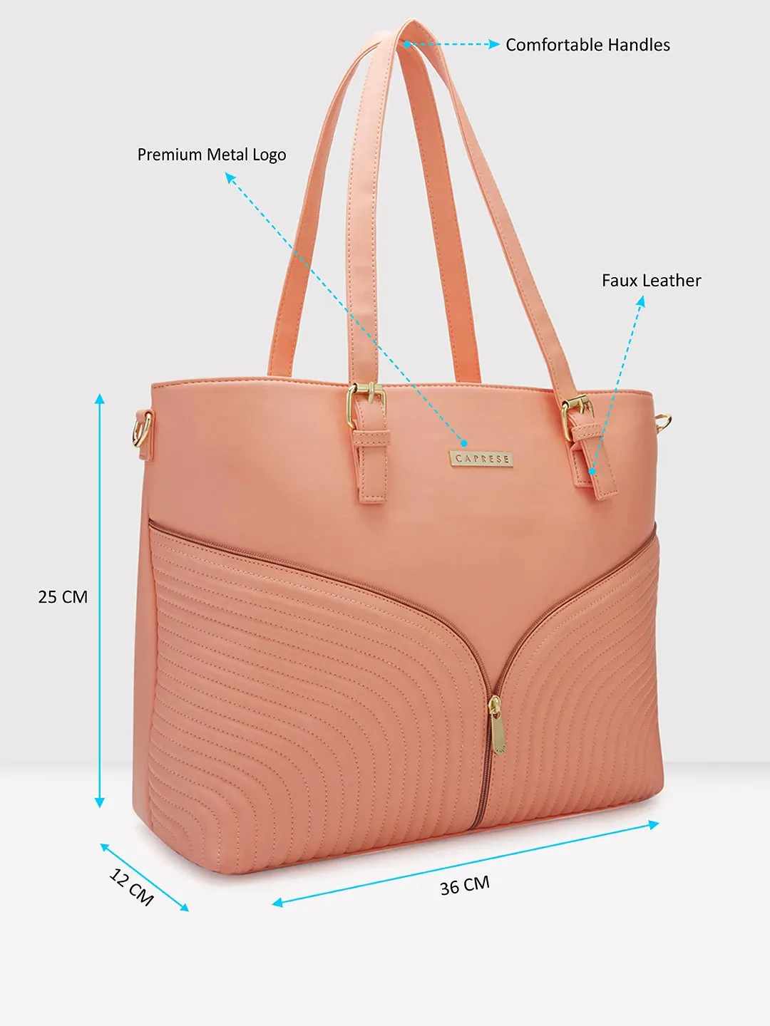 Caprese Marvel Laptop Tote Large Coral