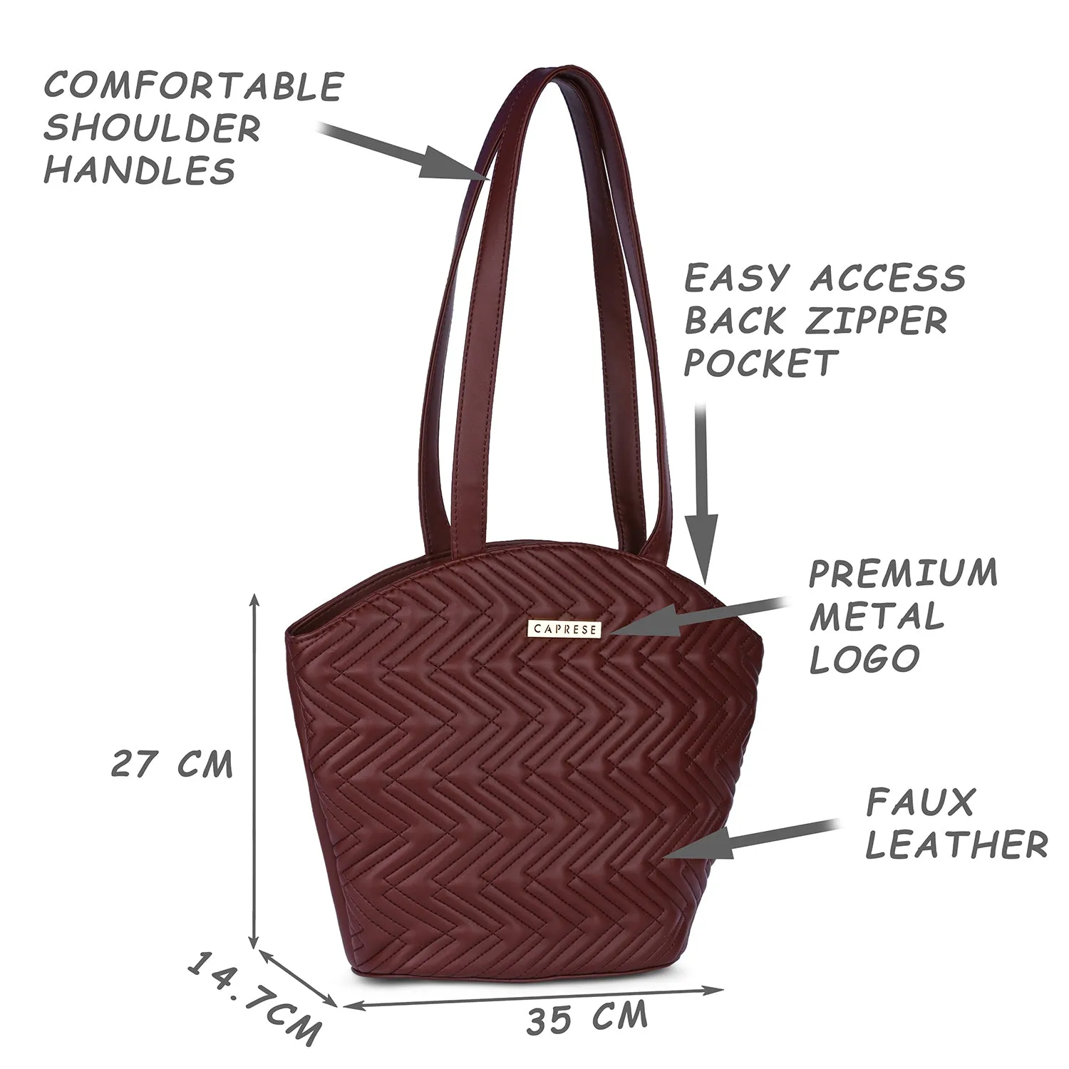 Caprese Mavis Tote Medium Maroon