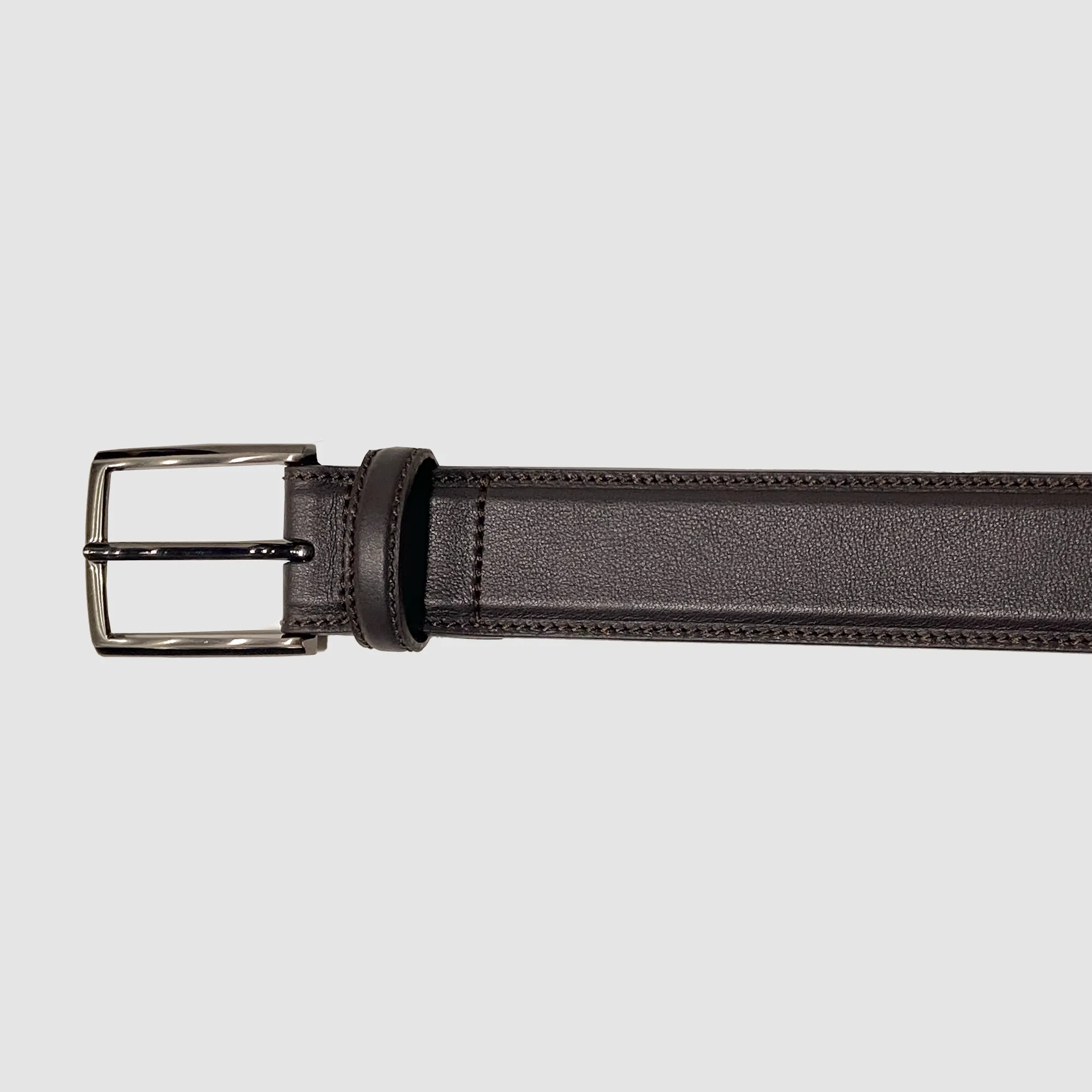 Classic Nappa Stitched belt Brown