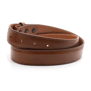 Cognac Italian Calf Leather Belt Straps