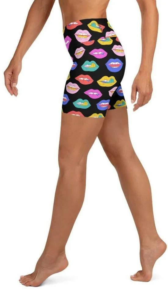 Colorful Lips Yoga Shorts