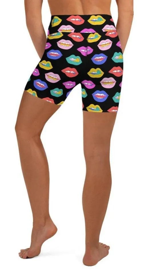 Colorful Lips Yoga Shorts