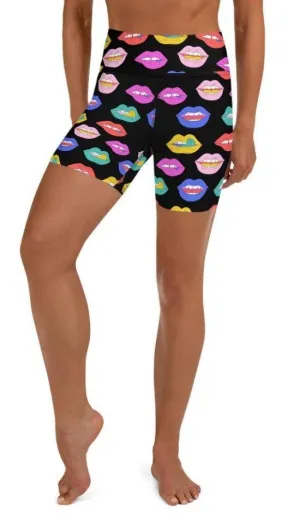 Colorful Lips Yoga Shorts