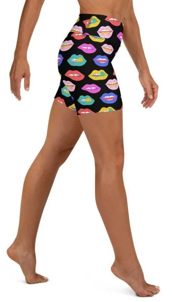 Colorful Lips Yoga Shorts
